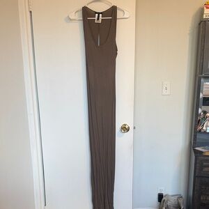 BCBG Brown Open Back Maxi Dress